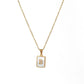 Square Initial 18K Gold-plated Stainless Steel Necklace -FGS