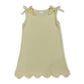 Sleeveless light blue cotton scallop girls summer dress