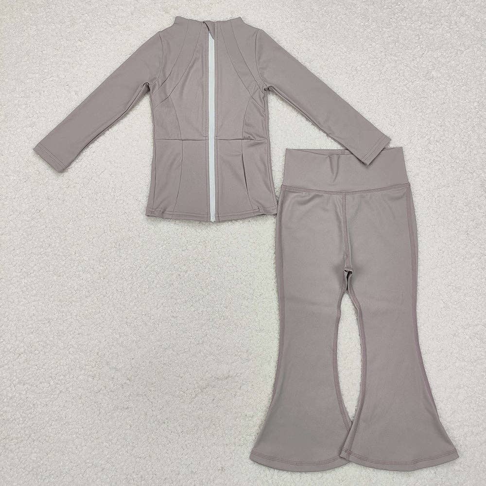 8 Colors Sibling Baby Girls Yoga Active Wear Jackets Pants 2pcs Work Outfits Sets