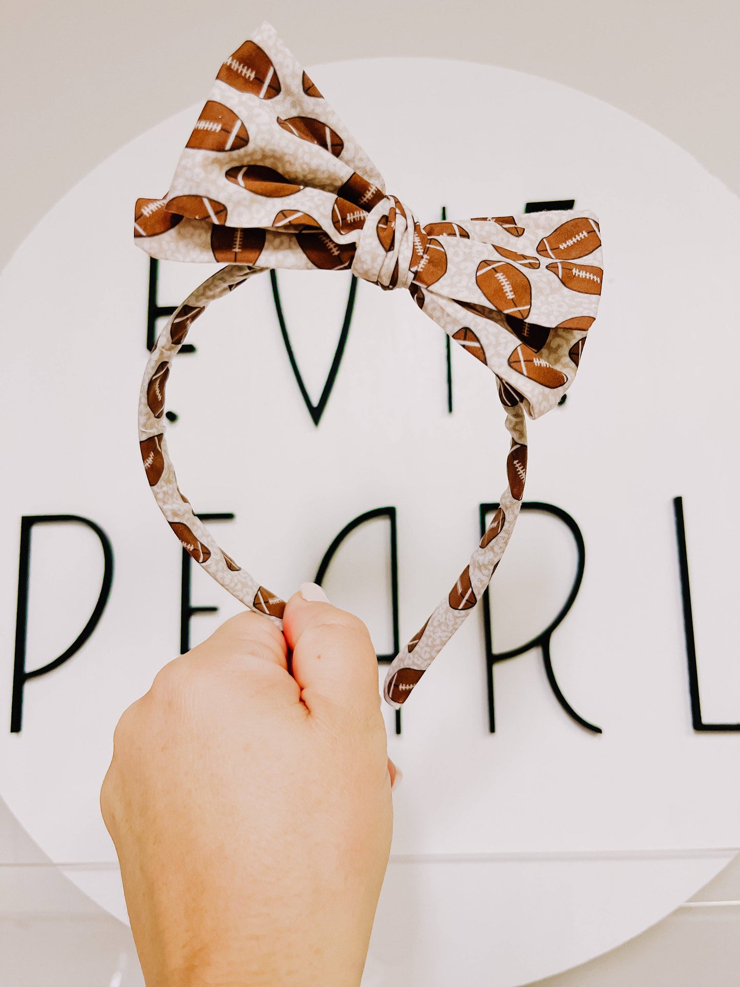 Football Bow Headband for  Girls