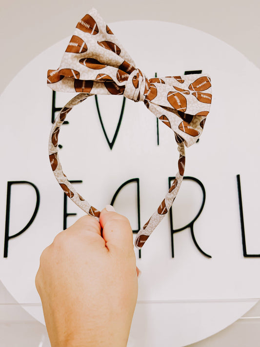 Football Bow Headband for  Girls