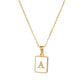Square Initial 18K Gold-plated Stainless Steel Necklace -FGS