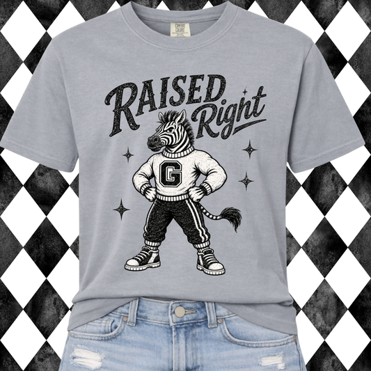 Retro Raised Right T-Shirt | Any Mascot • Any Color