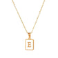 Square Initial 18K Gold-plated Stainless Steel Necklace -FGS
