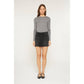 HIGH RISE RAW HEM MINI SKIRT