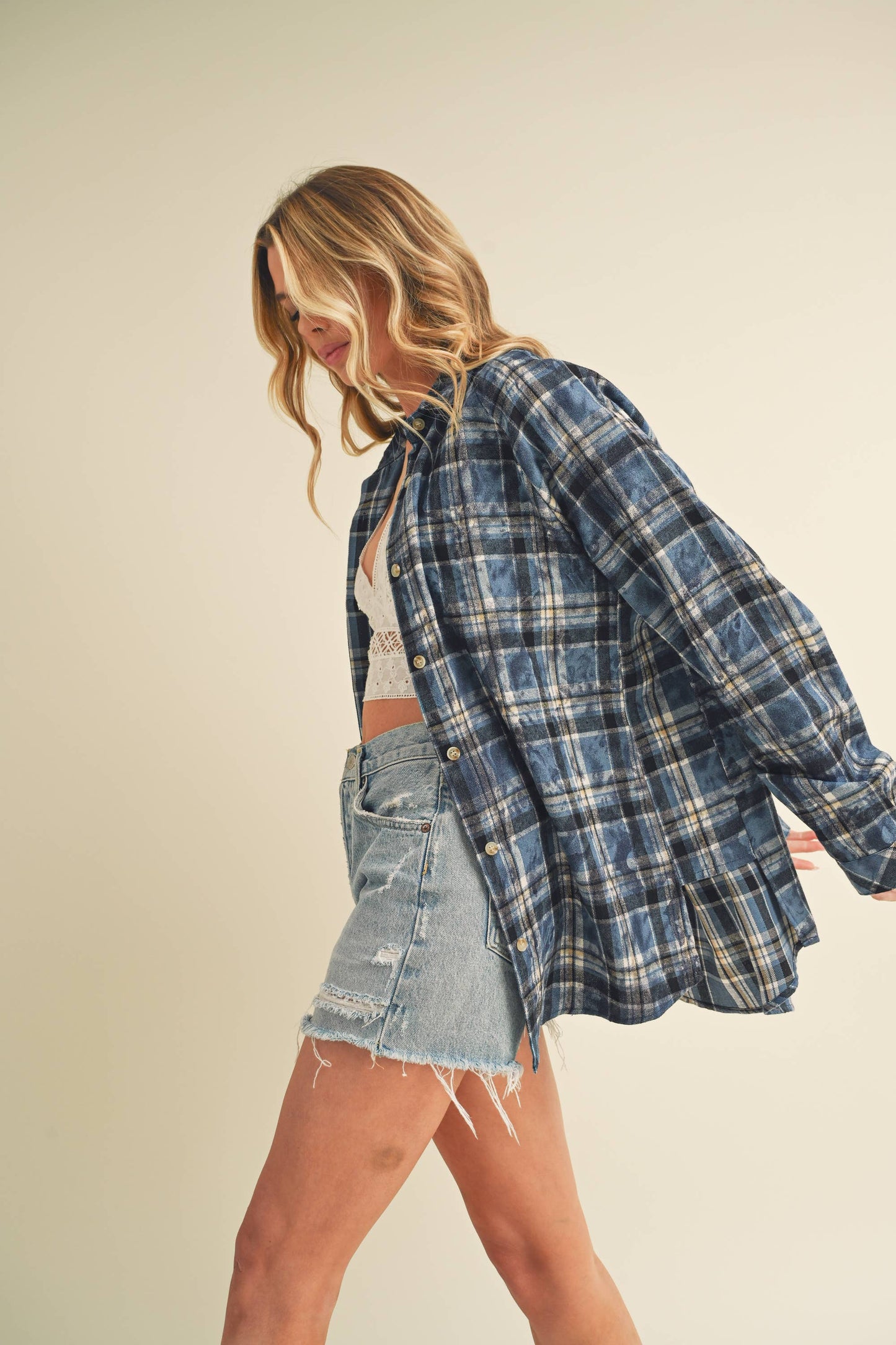 Laura Plaid Washed Flannel Shirt