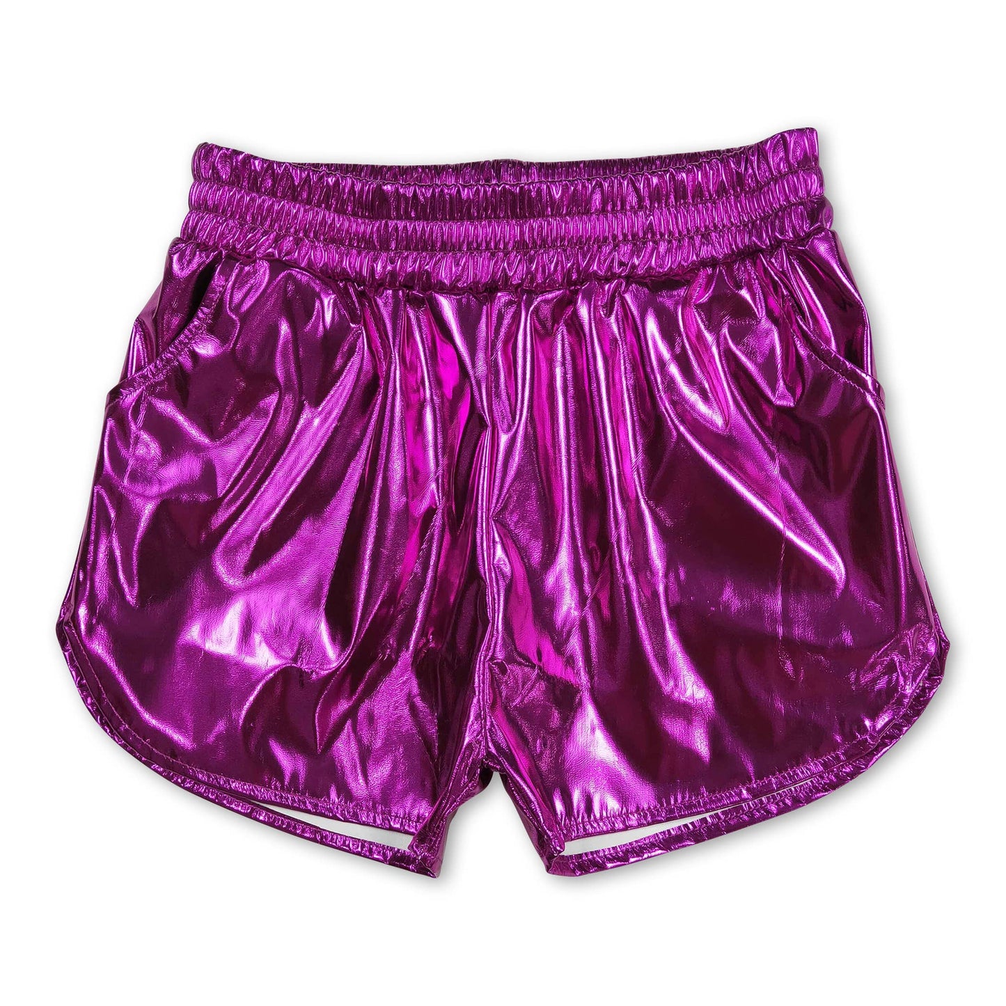 Blue elastic waist kids girls summer shorts