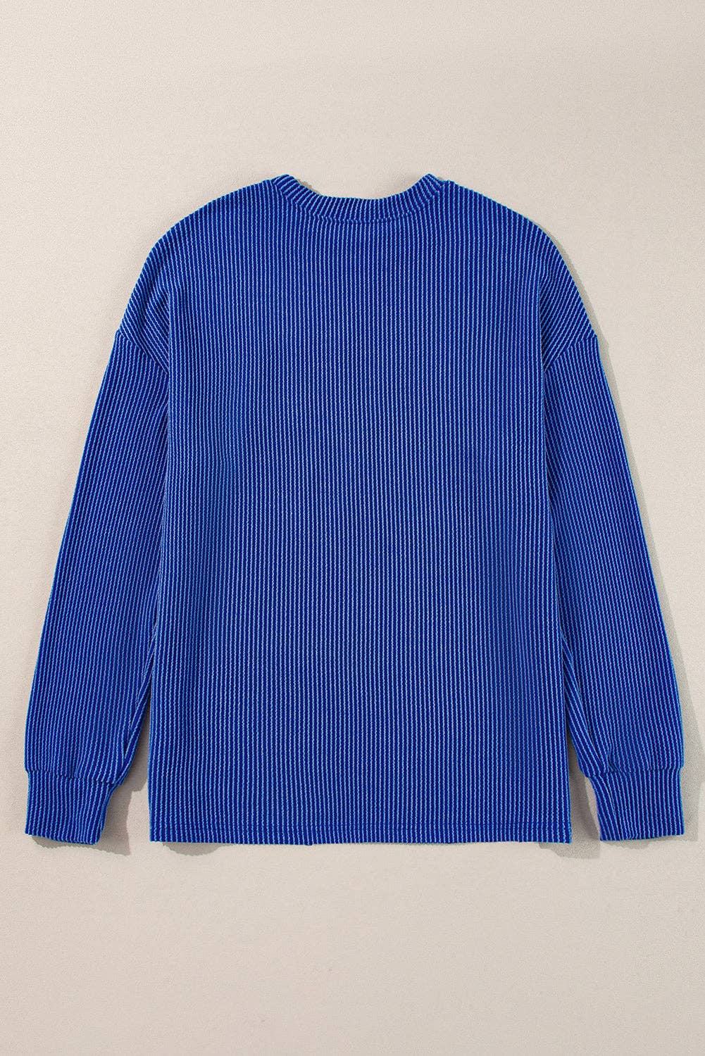 GAME DAY Textured Long Sleeve Crewneck Top