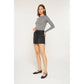 HIGH RISE RAW HEM MINI SKIRT
