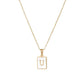 Square Initial 18K Gold-plated Stainless Steel Necklace -FGS