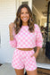 LAS Plaid Checkered Elastic Waist Active Lounge Set (S-XL)