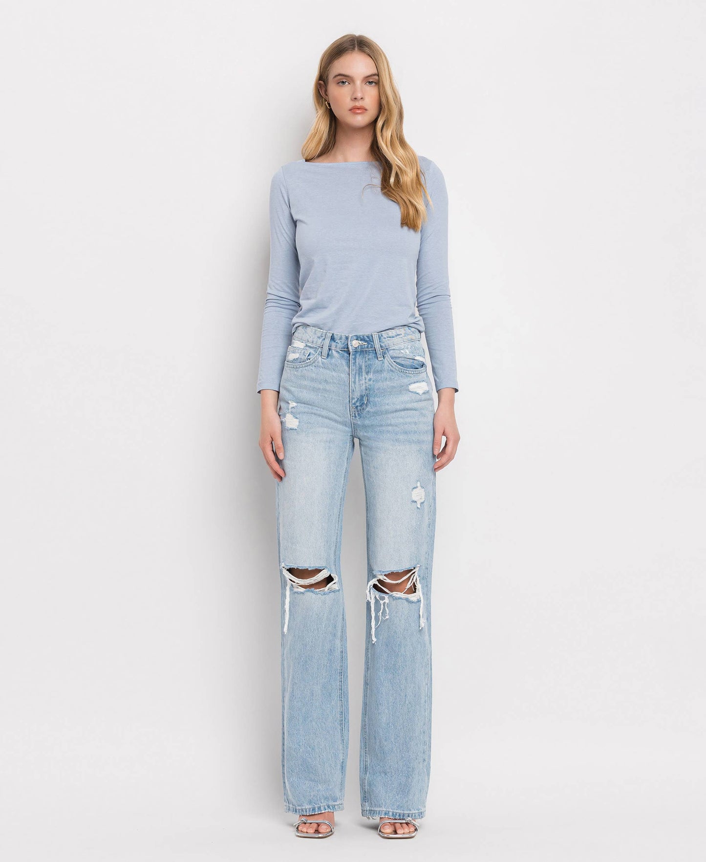 90'S VINTAGE SUPER HIGH RISE FLARE JEANS T5346