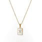 Square Initial 18K Gold-plated Stainless Steel Necklace -FGS