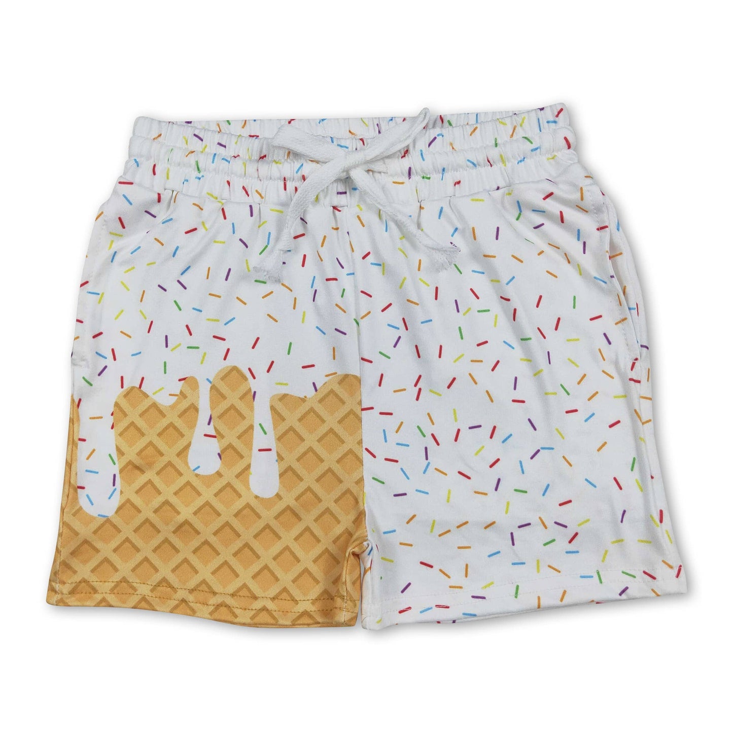 Black ice cream sprinkle baby kids summer team shorts