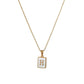 Square Initial 18K Gold-plated Stainless Steel Necklace -FGS