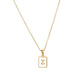 Square Initial 18K Gold-plated Stainless Steel Necklace -FGS