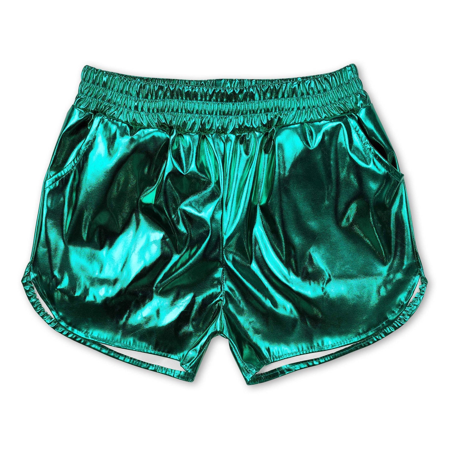 Blue elastic waist kids girls summer shorts