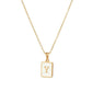 Square Initial 18K Gold-plated Stainless Steel Necklace -FGS