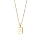Square Initial 18K Gold-plated Stainless Steel Necklace -FGS