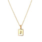 Square Initial 18K Gold-plated Stainless Steel Necklace -FGS