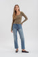 SCOOP NECK LONG SLEEVE HENLEY KNIT TOP: IVORY
