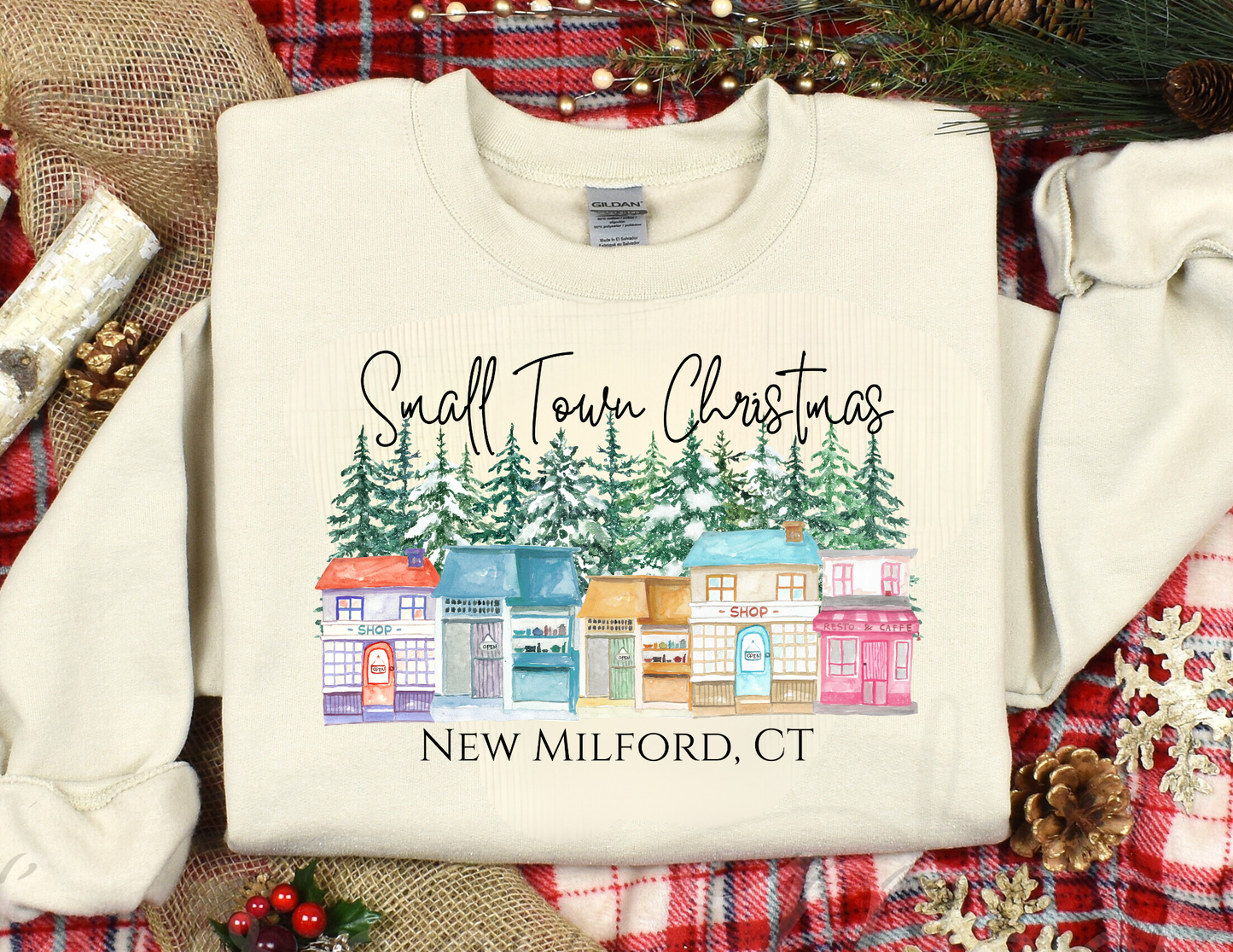 Small Town Christmas Custom City/State Sweatshirt - Okeene OK