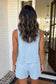 LAS Stitched Detail Loose Tank Top 2pcs Short Set (S-XL)