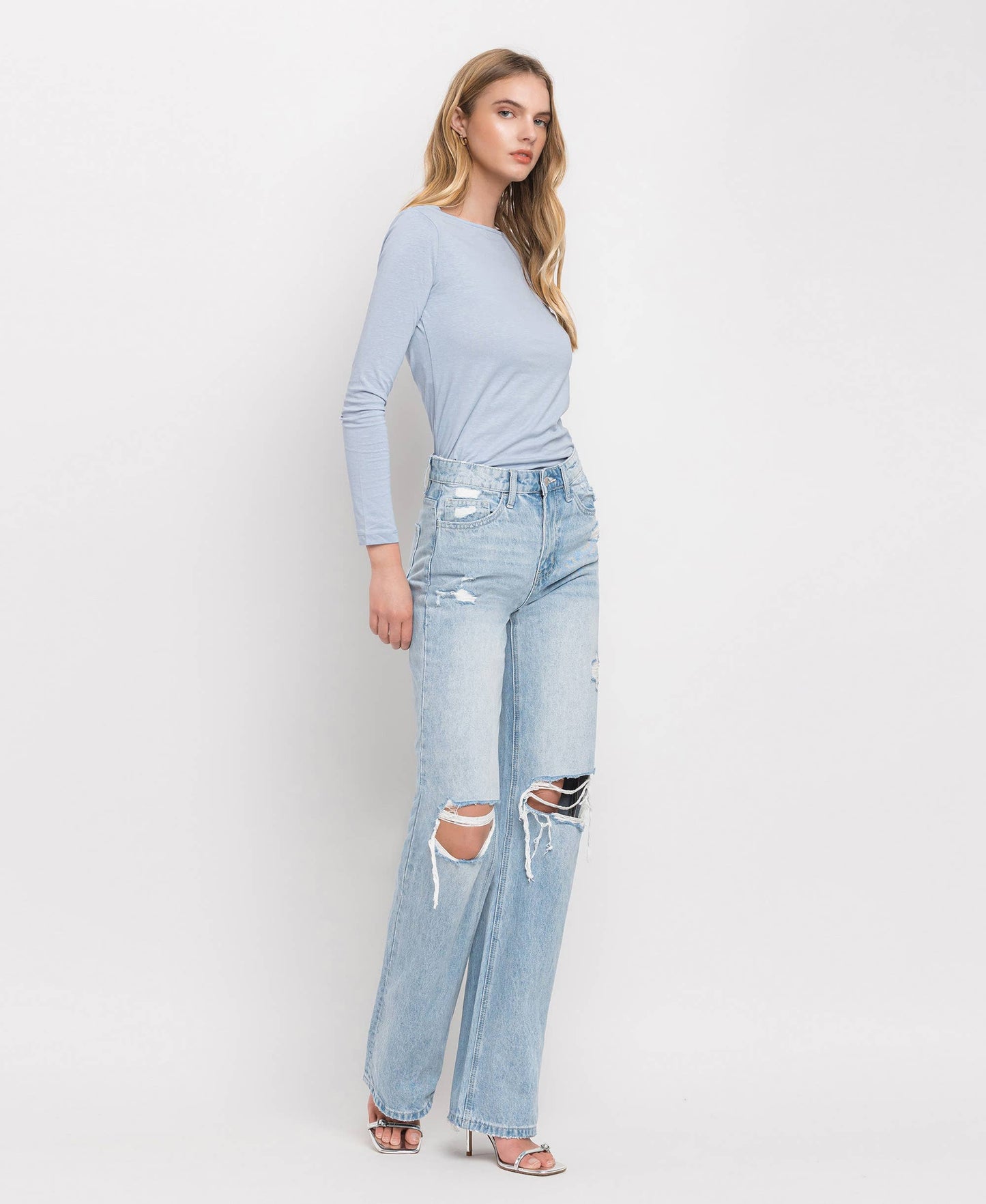 90'S VINTAGE SUPER HIGH RISE FLARE JEANS T5346