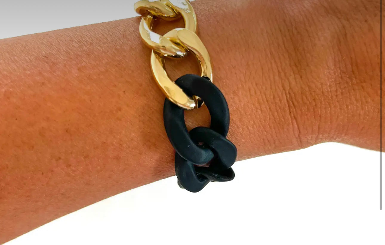 Black & Gold Chunky Bracelet