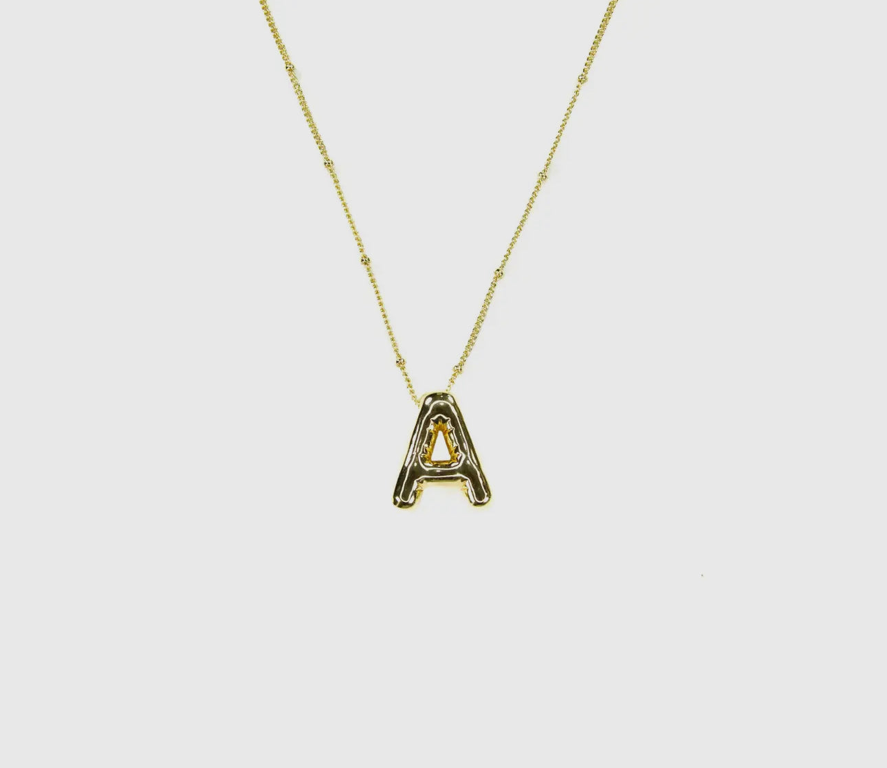 18K Gold Initial Balloon Bubble