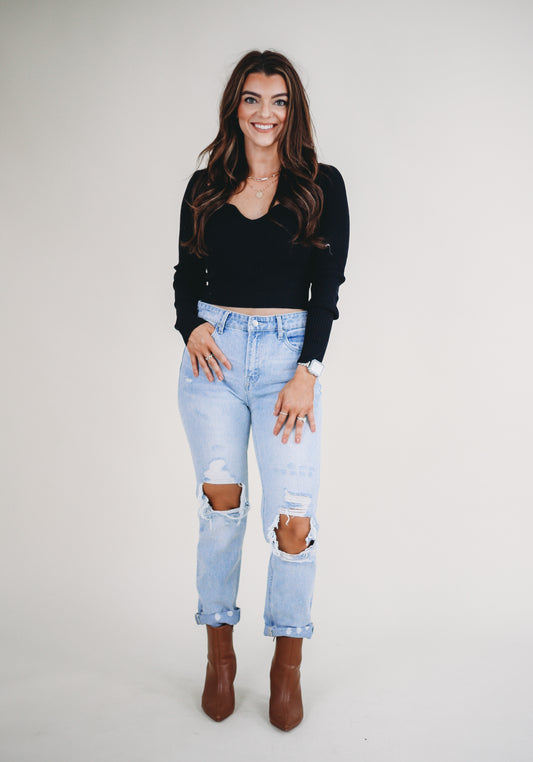 Sweetheart Cropped Sweater