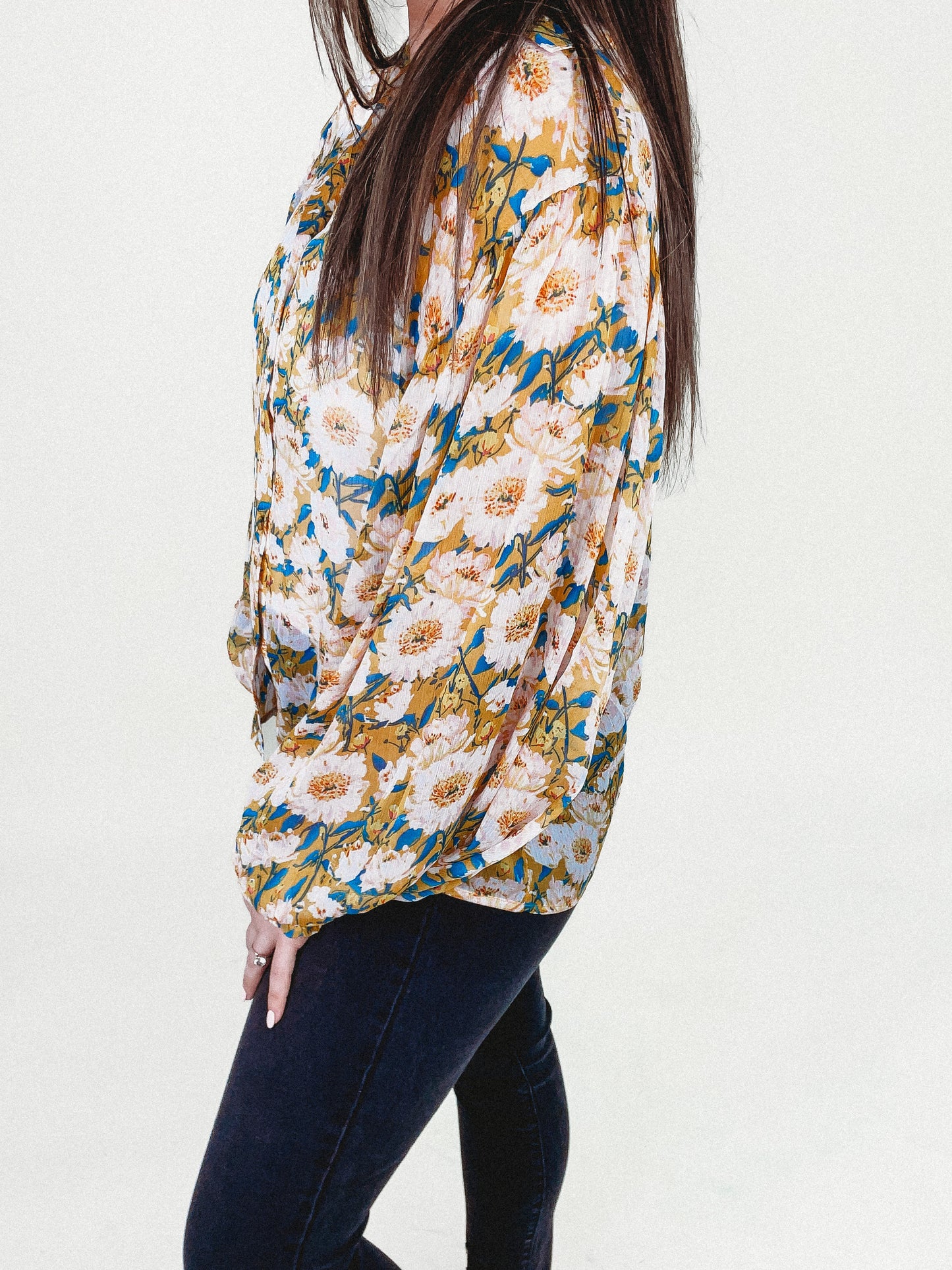 Mustard Floral Blouse