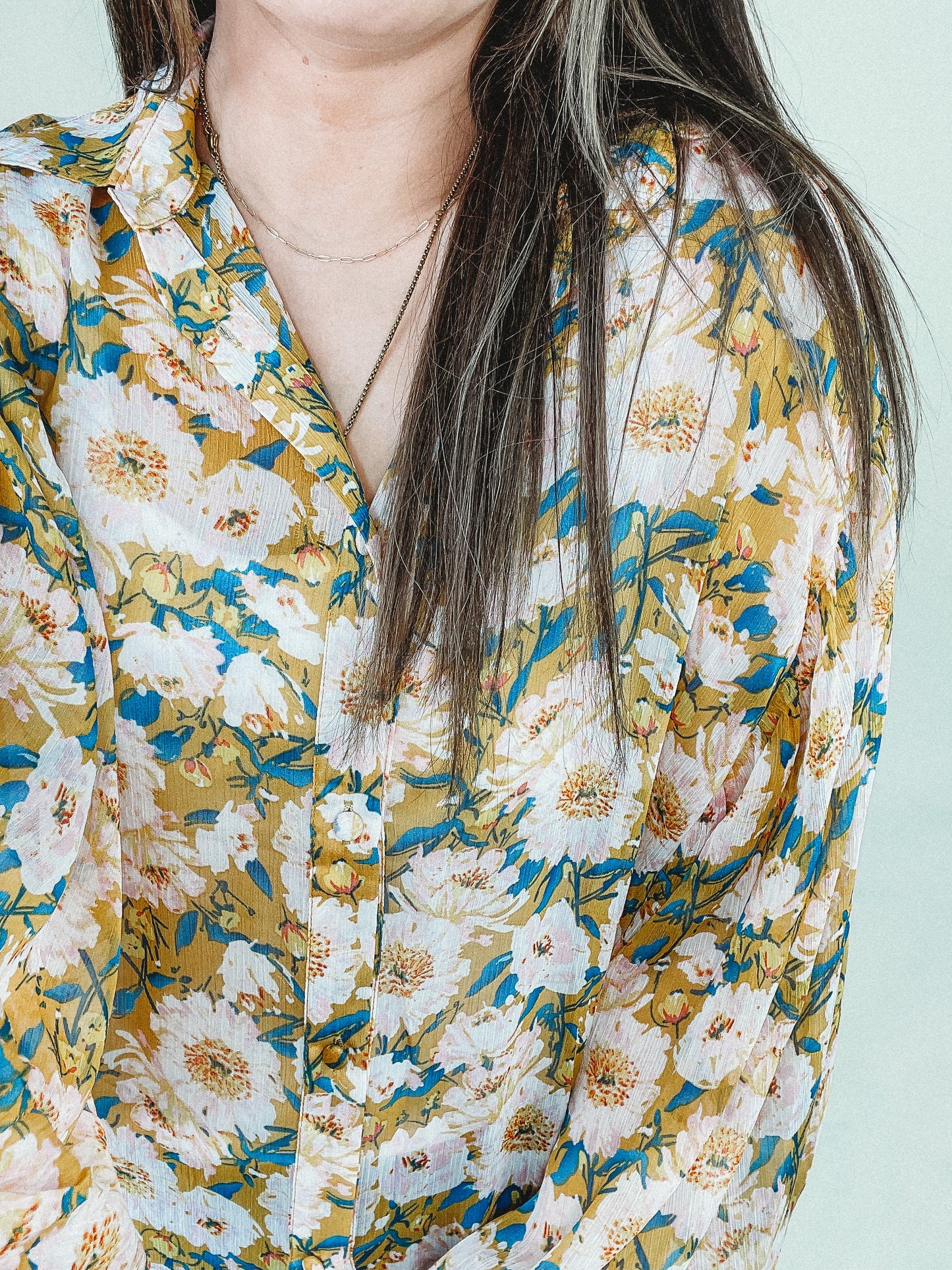 Mustard Floral Blouse